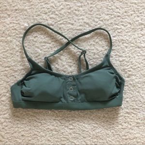 scoop neck bikini top with buttons